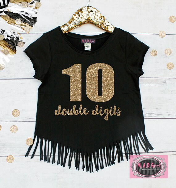 Girls 10th Birthday Shirt, Double Digits Shirt, Girls Birthday Shirt, Ten Shirt, Birthday Girl Shirt, 10 Double Digits Il_570xn