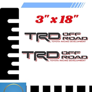 TRD off road decals toyota racing developement decal vinyl trd sticker adhesive premium TRD durable water resistant tacoma tundra Pair (2)