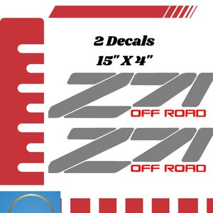 Z71 4x4 Off Road Decal Z71 Sticker off road Z71 Vinyl 4X4 Decal auto Fits Chevy Truck Silverado 1500 water resistant durable set of 2