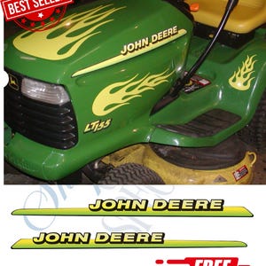 325, 335 or 345 Lawn Tractor Hood Premium Vinyl Decals Set of 2 John Deere Decals vinyl stickers deere tractor vinyl lawn tractor stickers