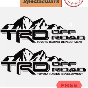 2 TRD off road mount Decals vinyl TRD Mount Stickers Toyota Tacoma Tundra Truck Bedside Vinyl water water resistant TRD decal TRd Premium