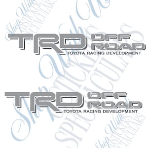 TRD Off Road Decals vinyl Trd sticker off road decals toyota racing deveopment Tacoma Tundra decal sticker vinyl 1995-2004 SILVER pair of 2