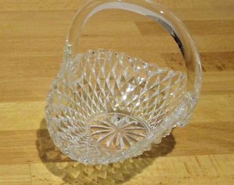Anchor Hocking, Miss America or Diamind Pattern, Clear Depression Glass Basket