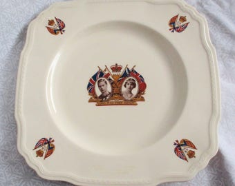 Coronation Plate 1937 King George VI & Queen Elizabeth Alfred Meakin China Astoria Shape