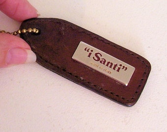 i Santi Leather Key Fob, Key Chain, Vintage i Santi