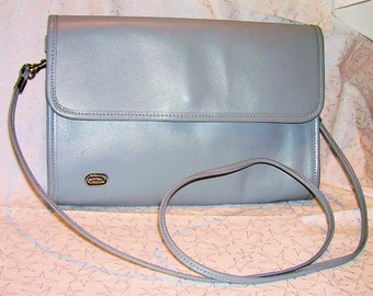 PHILLIPPE Grey Leather Purse, Convertible Shoulder Bag or Clutch