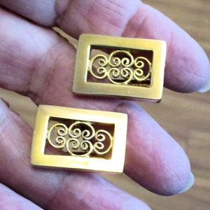 Vintage Simmons Karatclad Heavy Gold Plate Buckle VINTAGE AMERICAN EXPRESS BELT BUCKLE AND CUFFLINKS 1960 main image 4