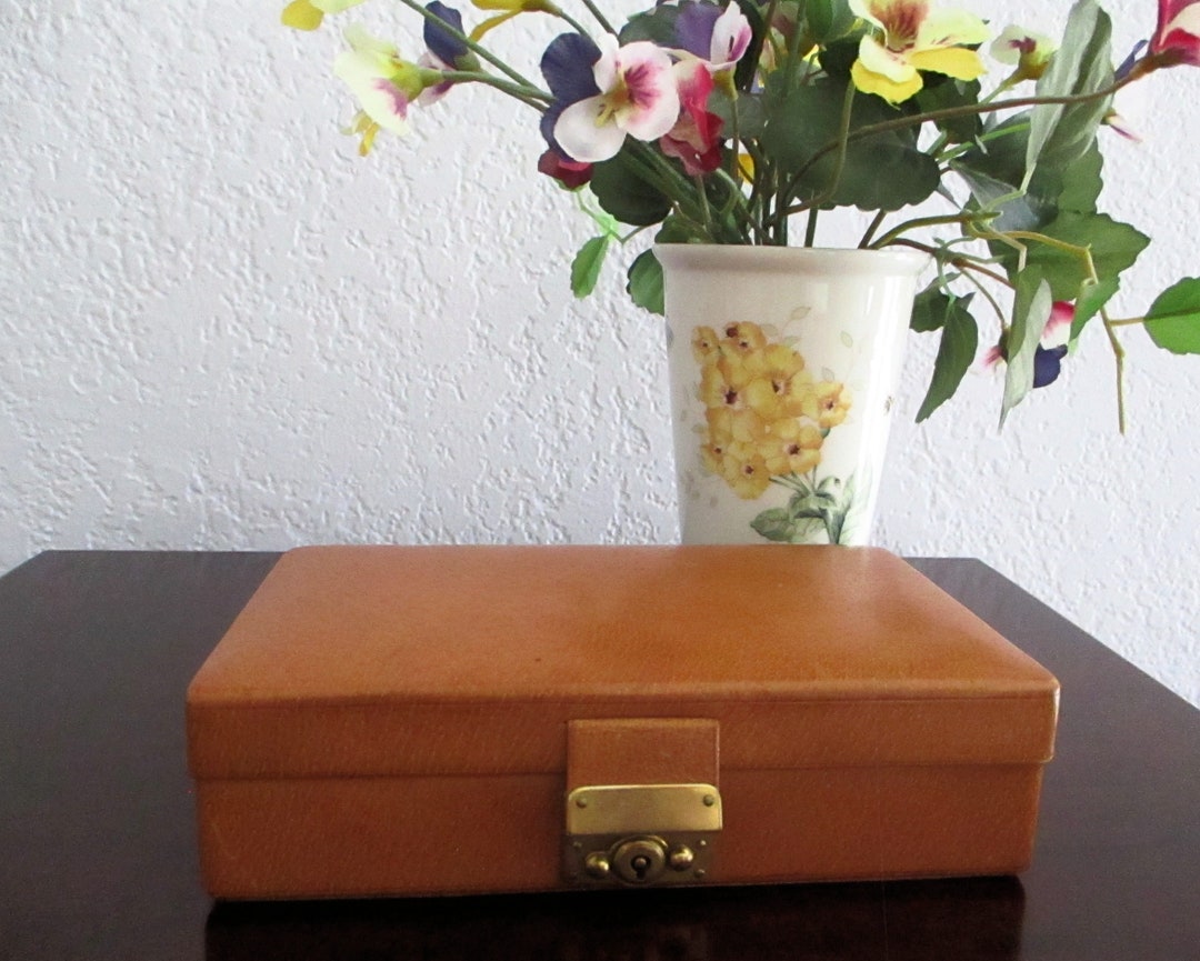 Classic Small LEATHER JEWELRY BOX, Vintage, Early 20th Century Etsy