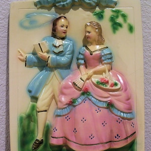 Plaster Plaque Vintage 1940s