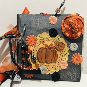 Halloween Scrapbook Album Premade Junk Journal- 6x6