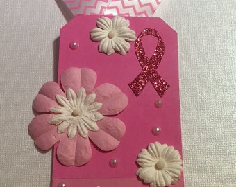 SISTER Breast Cancer Scrapbook Tag Paper Piecing Bookmark *