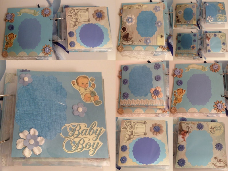 Baby Boy Scrapbook Album, 22 Pages Vintage Style image 2