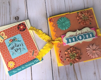 Mothers Day Flip Scrapbook Journal Album & Card Set- 6x6 Mom, Gift