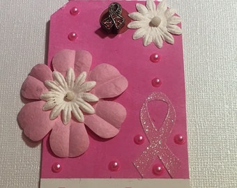 DAUGHTER Breast Cancer Scrapbook Tag Paper Piecing Bookmark *