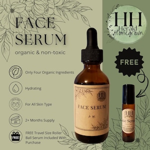 Organic Face Serum w/ FREE Gift | Castor Oil Black Seed Oil Rosehip Oil Frankincense Oil Skincare Beauty Glow Up Facial