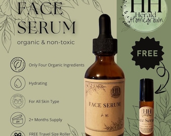 Organic Face Serum w/ FREE Gift | Castor Oil Black Seed Oil Rosehip Oil Frankincense Oil Skincare Beauty Glow Up Facial