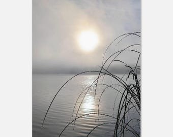 Misty Lake Saimaa Print | Finnish Nature Photography | Scandinavian Minimalist Poster