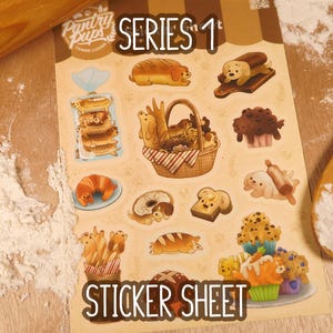 Pantry Pups - Süßer Welpen-Stickerbogen - Wasserfestes Vinyl - UV-Beständig