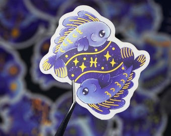 Pisces - Zodiac - Star Sign - Cute Sticker - Matte Holographic - Waterproof Vinyl - UV Resistant - 3 Inch