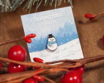 Schneemann - Mini Emaille Pin - 1,5 cm - Hard Emaille