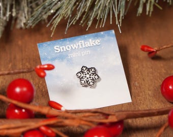 Schneeflocke - Mini Emaille Pin - 1,5 cm - Hard Emaille