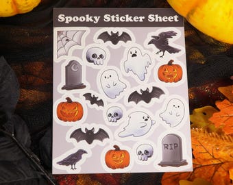 Gruseliger Halloween-Stickerbogen - wasserfestes Vinyl - UV-beständig
