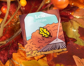 Leaf - Mini Enamel Pin - 1/2 Inch - Hard Enamel