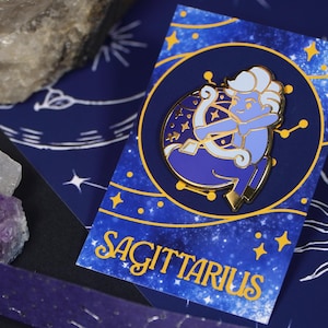 Sagitario - Signo del Zodíaco - Pin de Esmalte - 1.5 pulgadas - Esmalte Duro