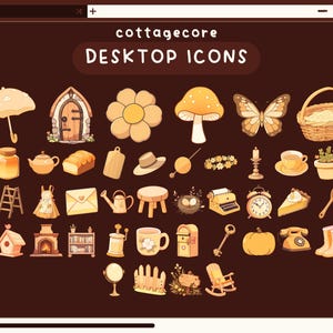 cottagecore desktop icons kawaii desktop organizer icons forest theme folder icons windows mac icons aesthetic cute pastel desktop folders