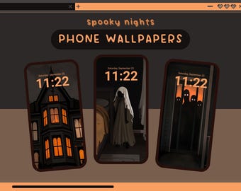 Fondos de pantalla de noches espeluznantes para teléfono, fondo móvil acogedor con fantasmas oscuros, tema negro oscuro, fondo estético, tema de teléfono, fondos de pantalla góticos oscuros