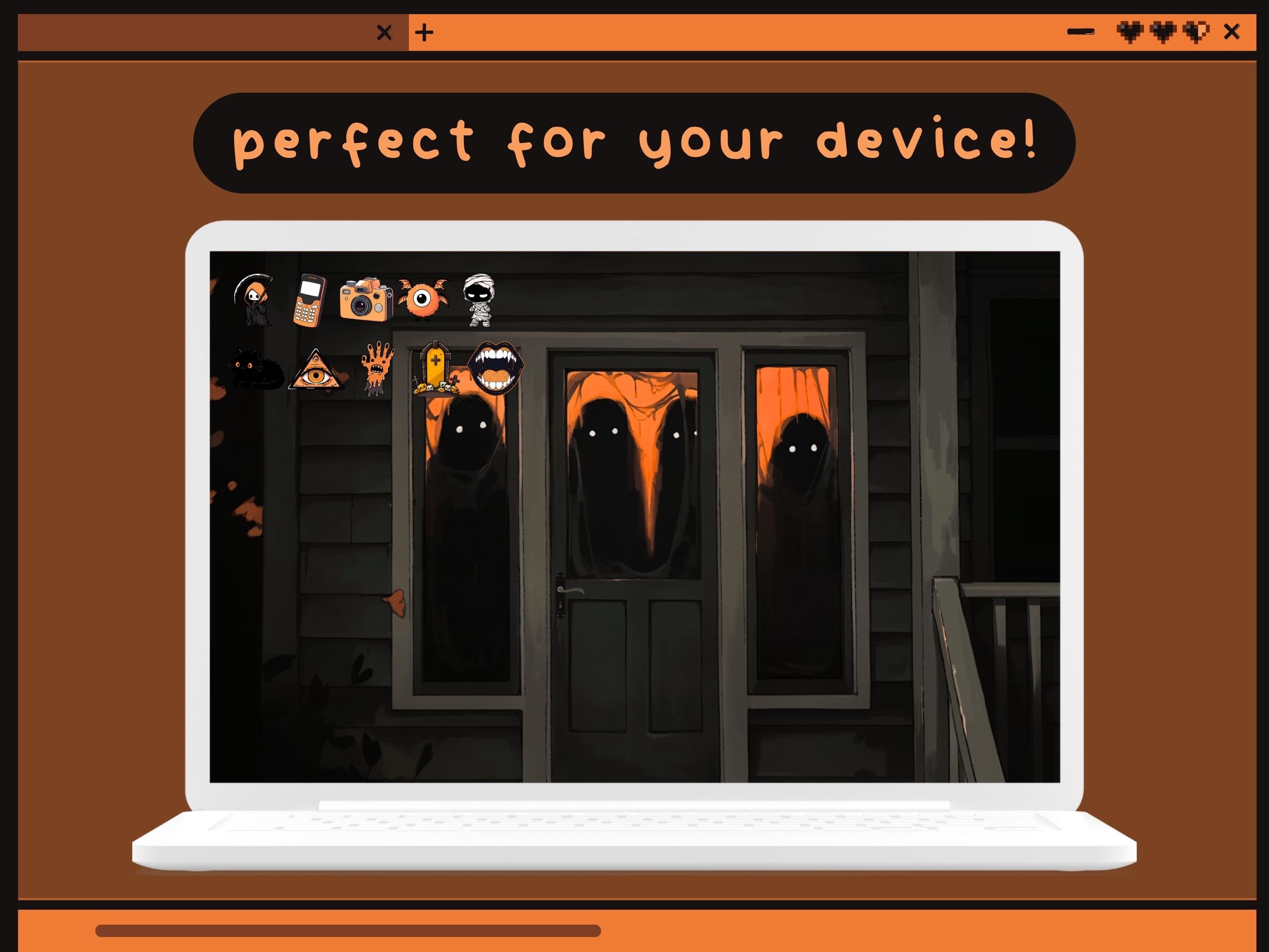 Spooky Nights Desktop Set Wallpapers Icons Folders Dark Desktop ...