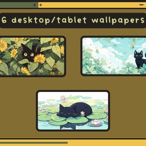 Black Cat Wallpapers Kawaii Aesthetic Plant Wallpapers Lofi Cozy Cats ...