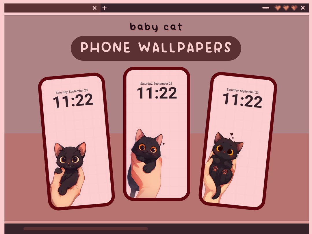 Baby Cat Phone Wallpapers Pink Kawaii Wallpapers Aesthetic Cute ...
