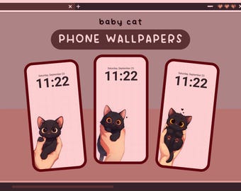 Baby Katzen Handy Tapeten rosa kawaii Tapeten ästhetischen niedlichen Hintergrund Katzen Tapeten Pastell iphone android Tapeten gemütlich niedliches Kätzchen