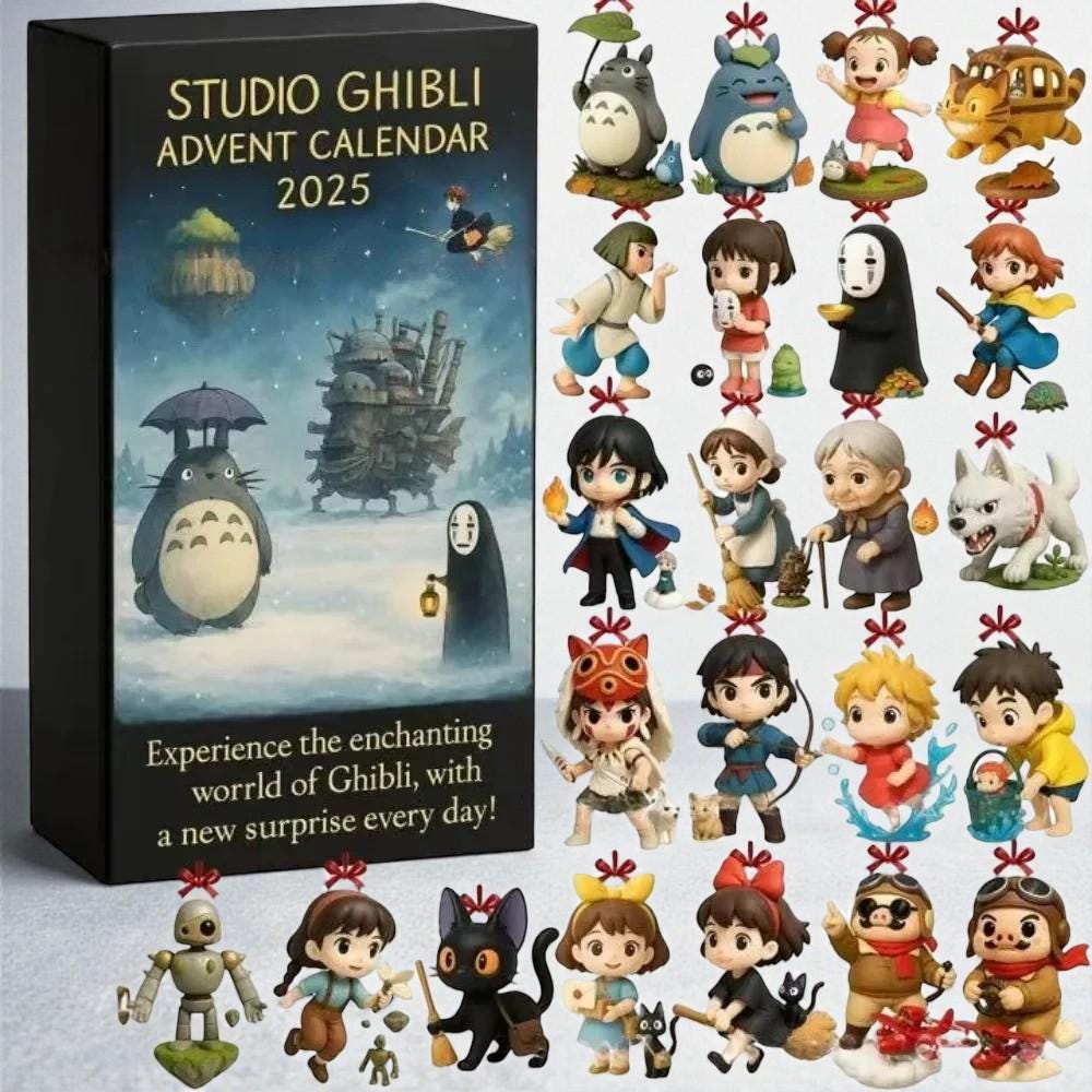 Discover Classic Studio Ghibli Anime Christmas Advent Calendar, Collectible Items Animation Derivatives Cosplay Accessories Xmas Gift