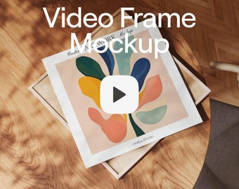 Square Video Frame Mockup PSD, Animated Square Mockup Photoshop