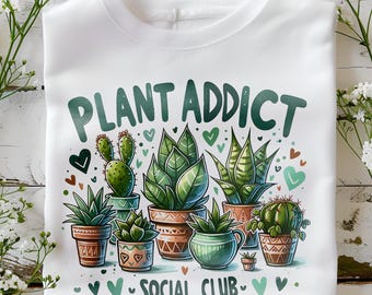 Plant Addict Social Club Png: Sublimation Design (Digital Download)
