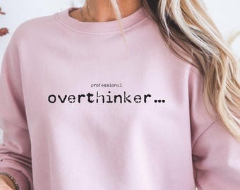 Professional Overthinker SVG PNG – Funny Overthinking Quote Shirt Design for Cricut & Sublimation (Digital Download) Typewriter Design