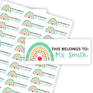 Personalized Teacher Book Labels, From the Library Of, Custom Name Stickers for Class Supplies Organization, Teacher Gifts, Classroom Decor