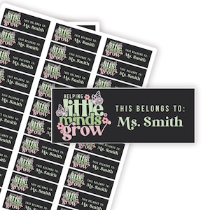 Personalized Teacher Book Labels, From the Library Of, Custom Name Stickers for Class Supplies Organization, Teacher Gifts, Classroom Decor