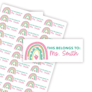 Personalized Teacher Book Labels, From the Library Of, Custom Name Stickers for Class Supplies Organization, Teacher Gifts, Classroom Decor