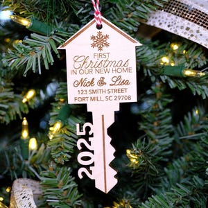 Our First Home Ornament | Christmas Key Ornament | Our First Christmas in Our New Home Ornament | House Ornament | Wooden House Ornament