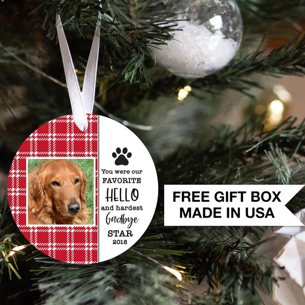 Personalized Pet Memorial Ornament | Memorial Gift for Loss of Dog | Christmas Ornament | Sympathy Gift for Loss of Pet Christmas Ornament