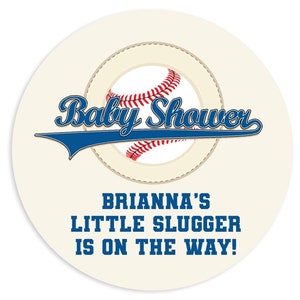Little Slugger Baseball Baby Shower Stickers, Thank You Labels, Its A Boy Favors, Play Ball Baby Shower, Sports Thank You Party Favor
