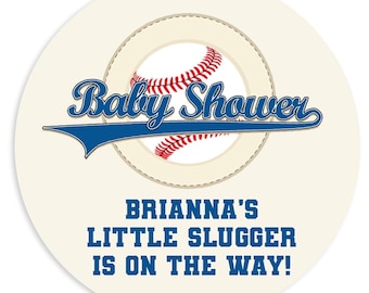 Little Slugger Baseball Baby Shower Stickers, Thank You Labels, Its A Boy Favors, Play Ball Baby Shower, Sports Thank You Party Favor
