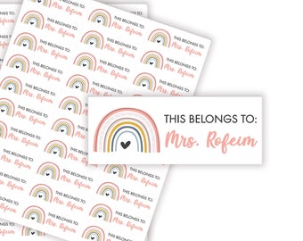 This Belongs to Teacher Stickers, Teacher Book Labels ,Teacher Supplies Labels, Teacher Gifts, Personalized Name Labels, Classroom Decor