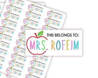 This Belongs to Teacher Stickers, Teacher Book Labels ,Teacher Supplies Labels, Teacher Gifts, Personalized Name Labels, Classroom Decor