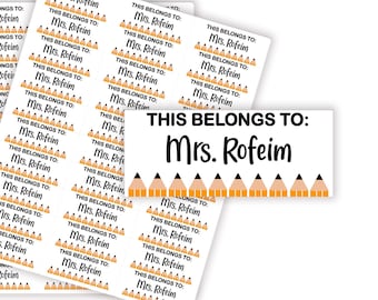This Belongs to Teacher Stickers, Teacher Book Labels ,Teacher Supplies Labels, Teacher Gifts, Personalized Name Labels, Classroom Decor