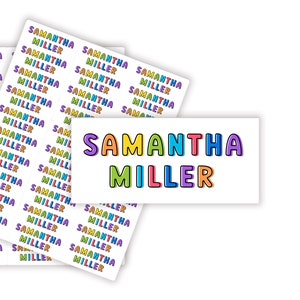 Back to School Kid Name Labels, Name Tag Stickers, Waterproof Labels for Kids Daycare, Vinyl Name Stickers for Kids School Labels