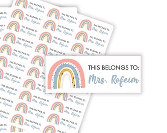 This Belongs to Teacher Stickers, Teacher Book Labels ,Teacher Supplies Labels, Teacher Gifts, Personalized Name Labels, Classroom Decor
